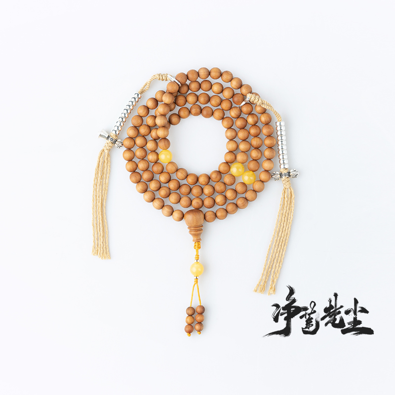 保真印度迈索尔老山檀108颗佛珠