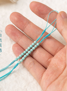 净莲梵尘 3mm原矿绿松念珠技术器 佛珠 文玩 项链 侧挂 js 配件ZF