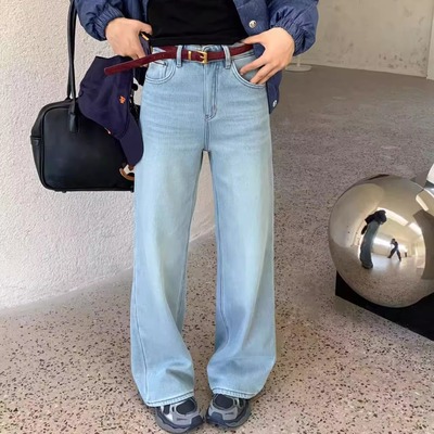 2025冬安琦斯新款加绒窄版直筒裤