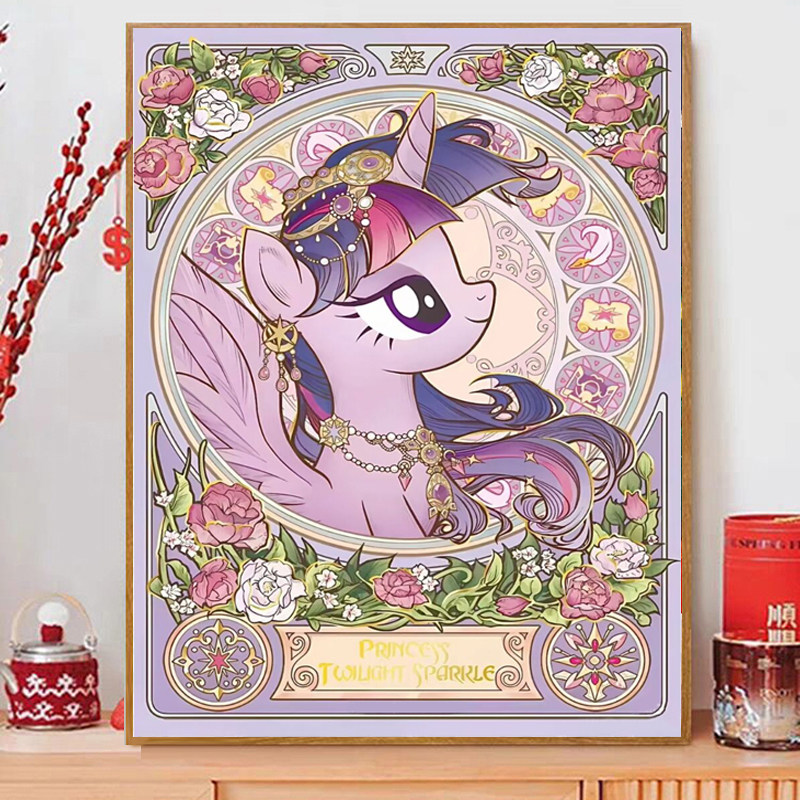 带框钻石画满钻卡通动漫儿童小幅圆钻贴钻砖石绣客厅小马宝莉公主,居家布艺,十字绣套件,淘宝优惠券,粉丝福利购,淘宝优惠卷