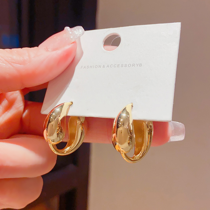 欧美金色银色蛇形耳环女轻奢小众设计高级感气质耳钉耳饰2024新款