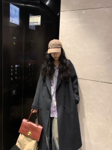 回馈/发现自制【爱在西元前】羊毛双面呢黑灰色双排扣西装领大衣