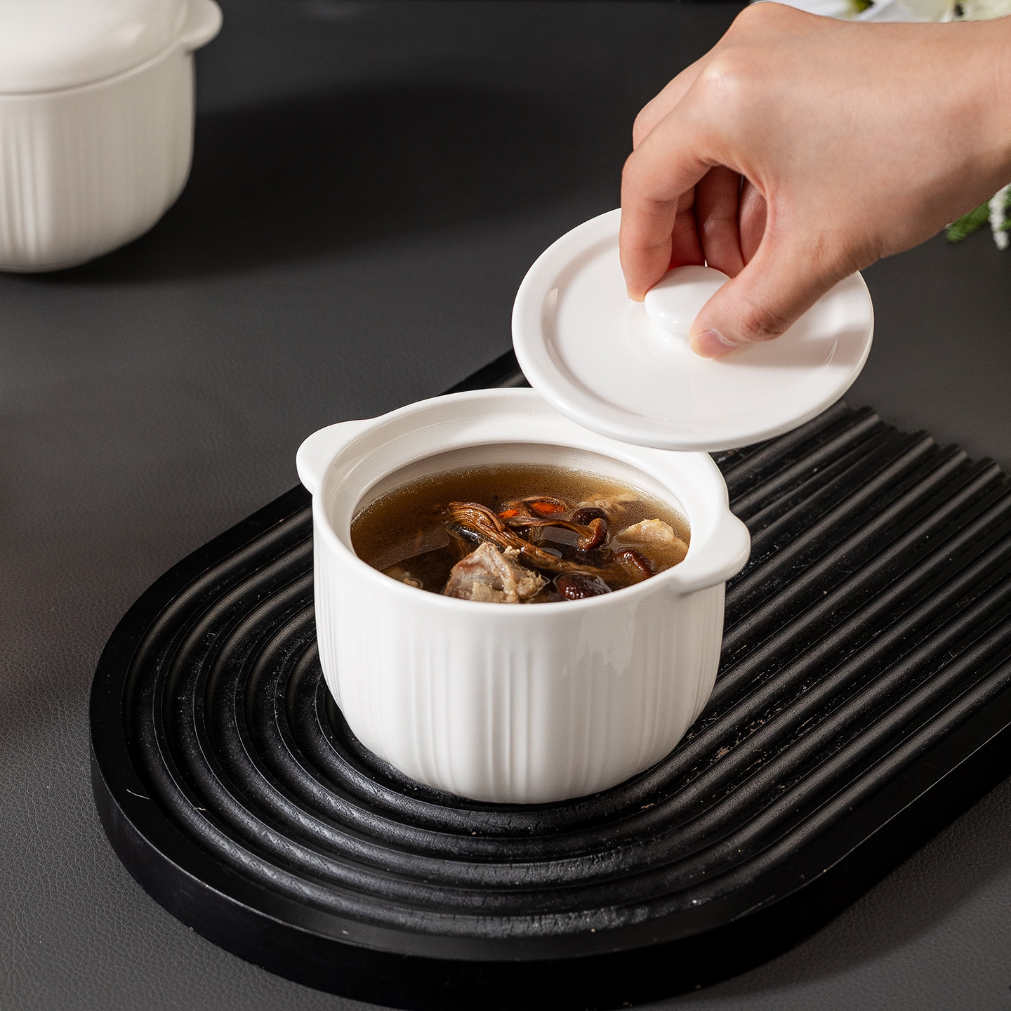 炖盅家用新款陶瓷带盖隔水炖汤盅养生燕窝盅一人份专用小汤罐餐具