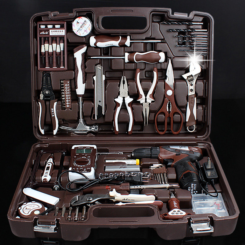 AK 다기능 도구 상자 세트 수리 전기 기술자 세트 가정용 차량 하드웨어 조합 도구