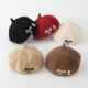 百搭儿童南瓜帽冬季 nice宝宝帽子秋款 贝雷帽男女宝时尚 灯芯绒保暖