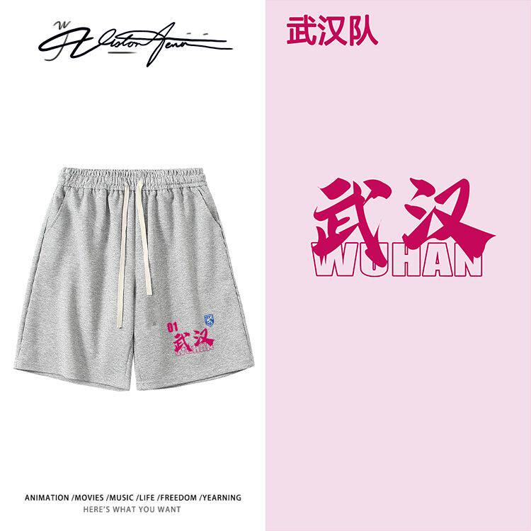 楚超湖北足球联赛武汉队宽松短裤夏季休闲时尚运动舒适男女同款潮