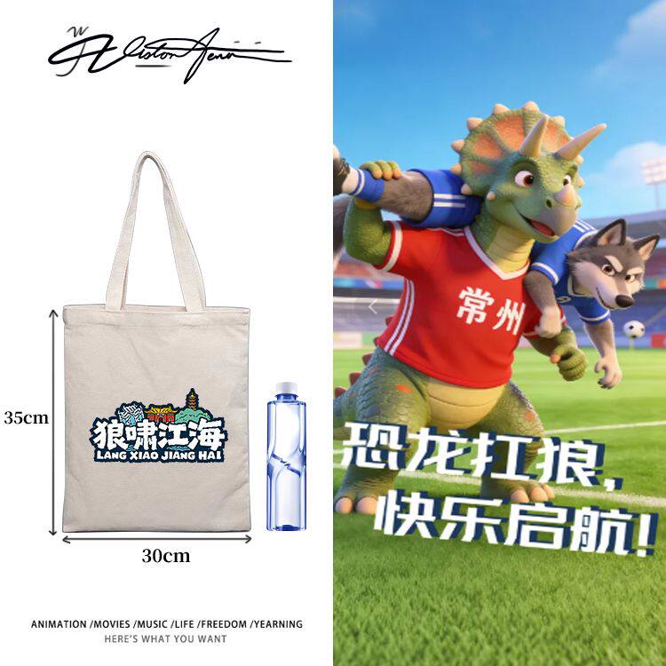 苏超南通队呼啸江海文化衫定制DIY帆布包袋单肩手提环保文件包