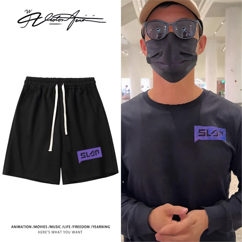 赵鸿刚通背拳传人ufc扇耳光大赛同款印花短裤夏季宽松休闲百搭印