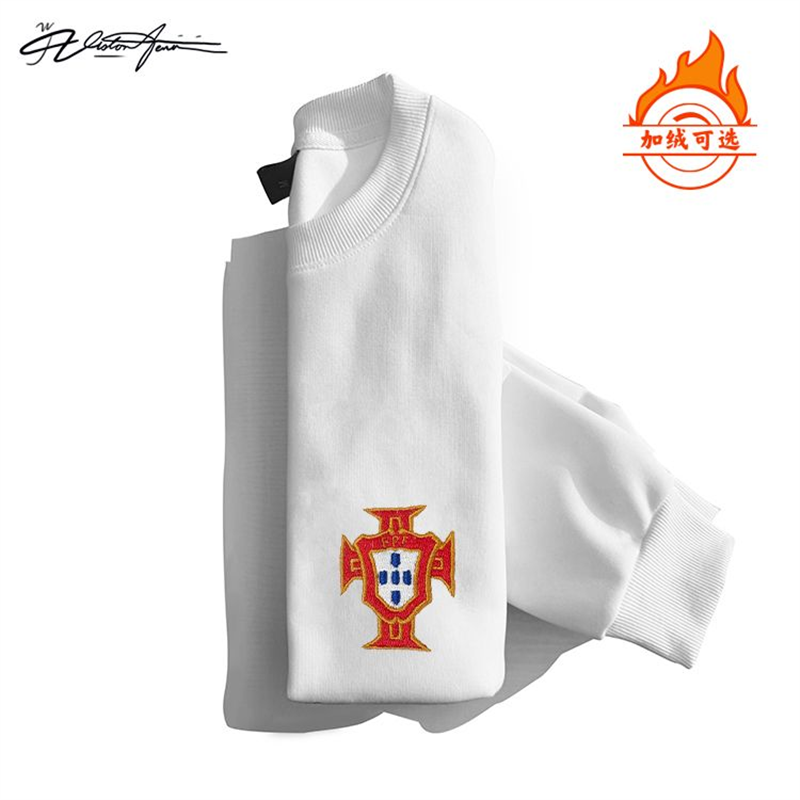 【刺绣】C罗世预赛葡萄牙足球国家队队徽刺绣应援圆领卫衣长袖