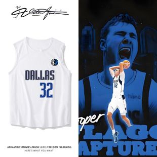 弗拉格独行侠同款球衣纯棉无袖背心坎肩男女同款夏季透气T恤打底