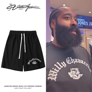 快船哈登荣登历史得分第9同款印花短裤夏季宽松休时尚休闲潮篮球