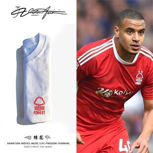 【刺绣】欧洲足球联赛诺丁汉森林刺绣队标刺绣应援短袖T恤男女同