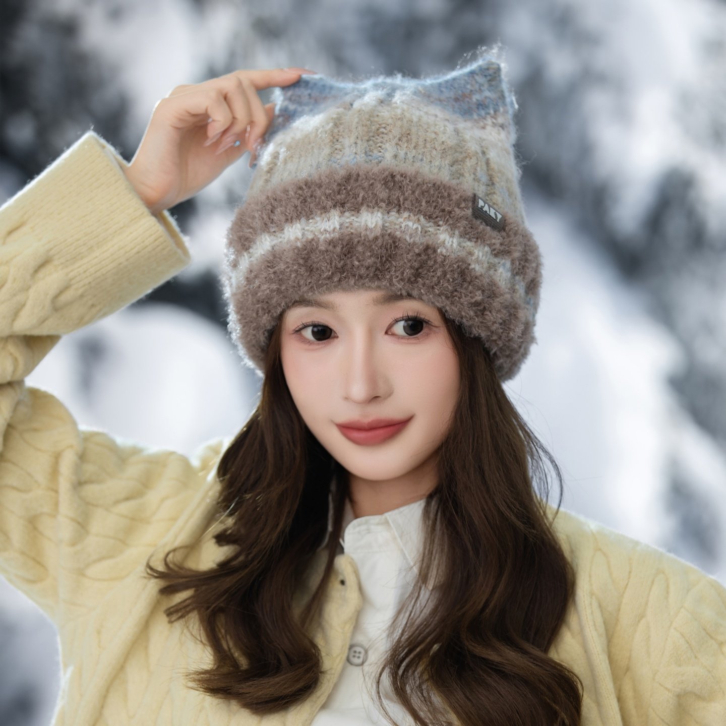 多巴胺毛绒加厚条纹针织帽女秋冬季保暖护耳毛线帽甜美显脸小冷帽,服饰配件/皮带/帽子/围巾,帽子,淘宝优惠券,粉丝福利购,淘宝优惠卷