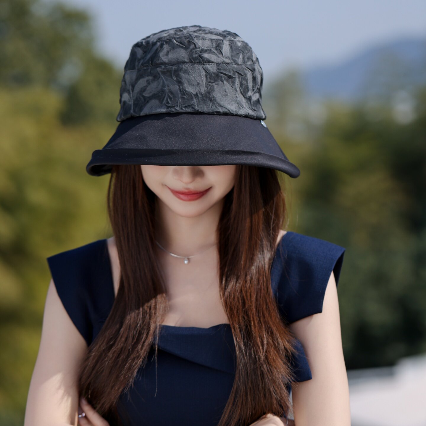 韩版时尚宽檐帽女士夏季防晒遮阳帽优雅气质户外渔夫帽子太阳盆帽