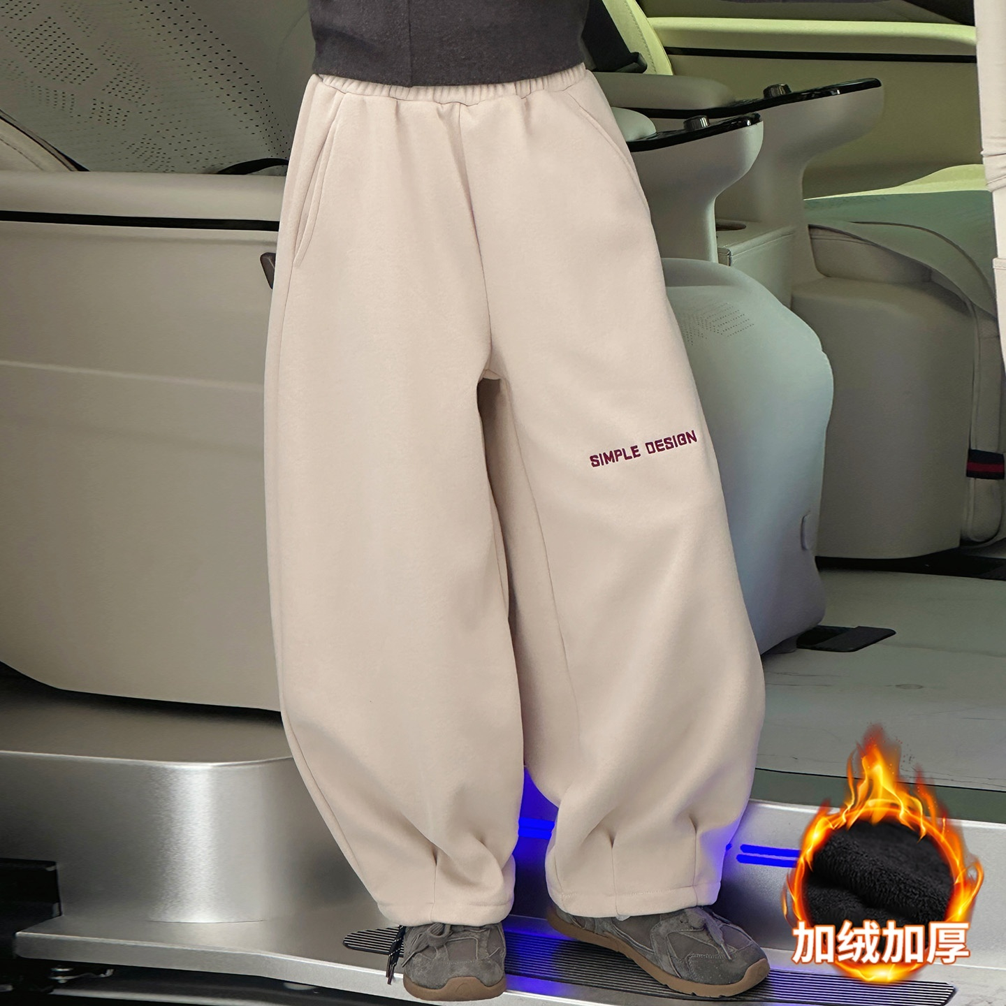 女童加绒裤子秋冬款2025新款大童儿童加厚休闲裤冬季女孩卫裤冬装