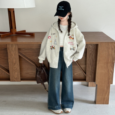 女童夹棉加厚卫衣外套秋冬装2025新款洋气中大童儿童冬季女孩上衣