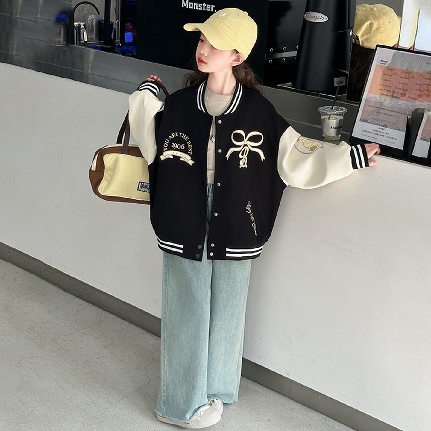 女童卫衣外套秋装2025新款洋气大童儿童棒球服春秋女孩超好看上衣