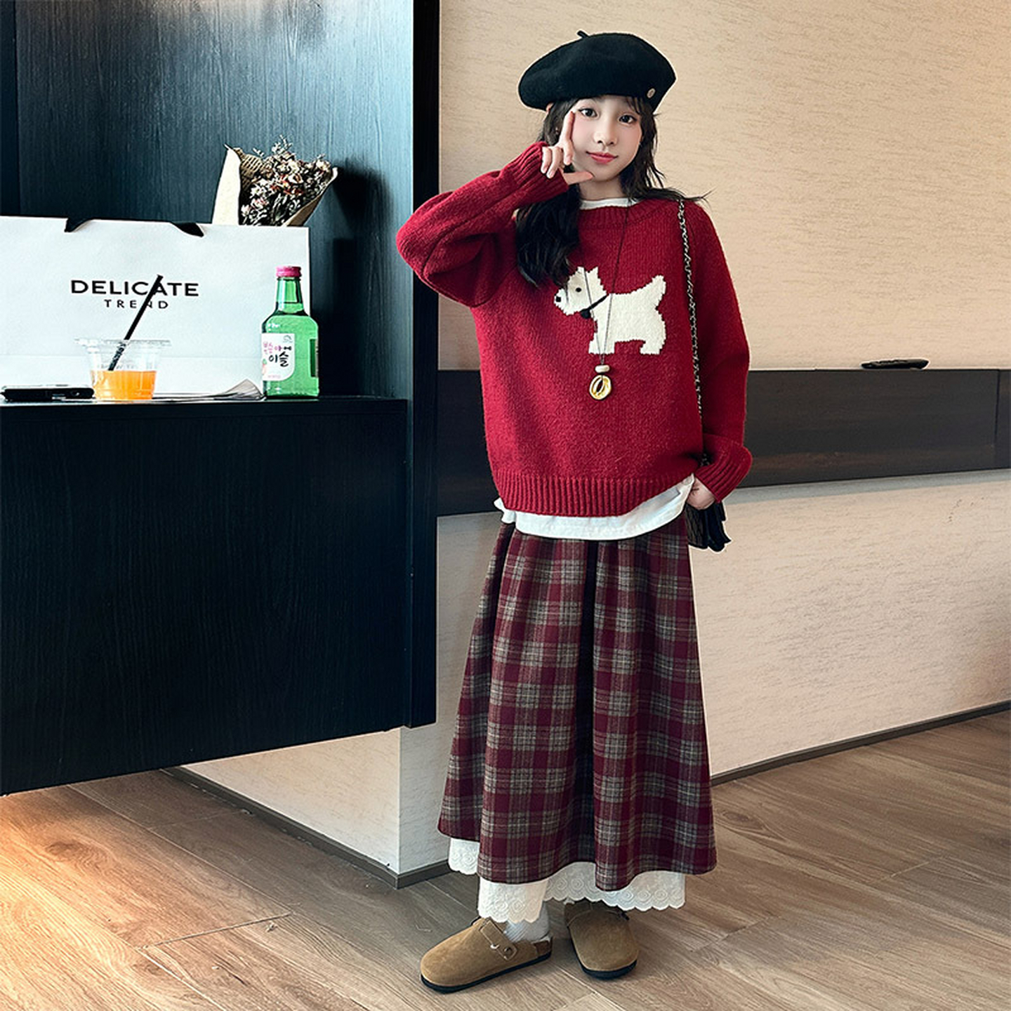 女童毛衣套装秋冬款2025新款洋气中大童儿童半身裙冬装女孩两件套