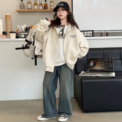女童卫衣外套秋装2025新款洋气中大童春秋儿童连帽女孩超好看上衣