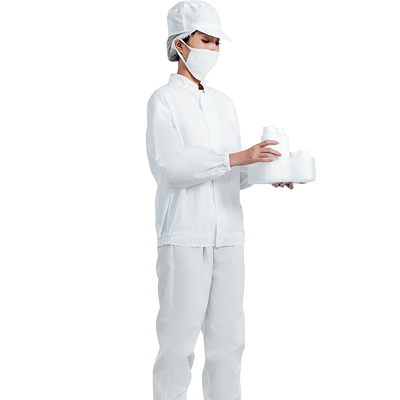 秋冬食品厂工作服套装白色印字