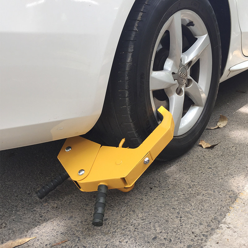 安博弘u型锁车器车轮锁夹子汽车防盗轮胎锁 物业专用锁车锁加厚