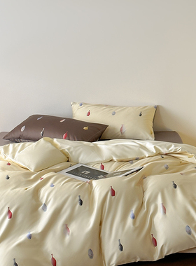 千禧风波谱美式贡缎长绒棉四件套美式数码印花纯棉高级被套床单2m