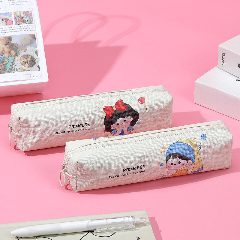 白雪公主笔袋女简约便携小卡通帆布文具专用收纳防水高颜值ins风