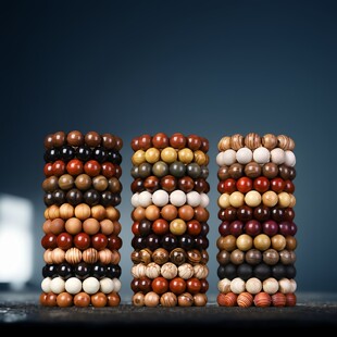 正宗血檀木绿檀黄花梨黑檀红檀金丝檀手串男款黑檀小众木佛珠手链