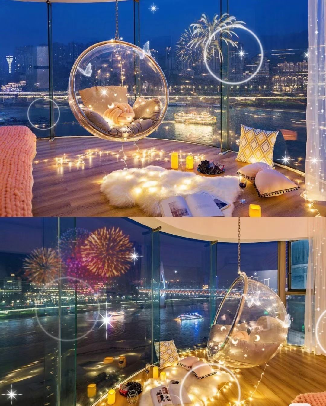 亚克力户外泡泡椅透明吊椅网红花园秋千玻璃球吊篮阳台室内摇篮椅