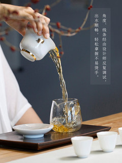 大益茶具生肖福运盖碗茶杯白玉瓷薄胎烫金功夫三才茶碗单个益工坊