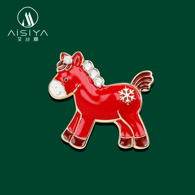 红色时尚高端小马驹气质创意