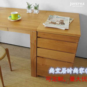 促实木白橡木北欧简约现代田园日式书桌书柜电脑桌书房家具