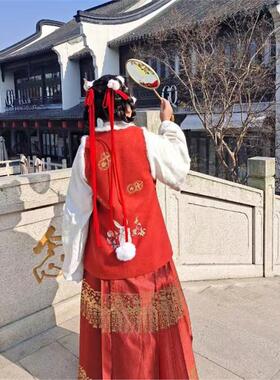 超细发带汉服飘带古风日常神明少女发饰红色蝴蝶结发绳琉璃同款