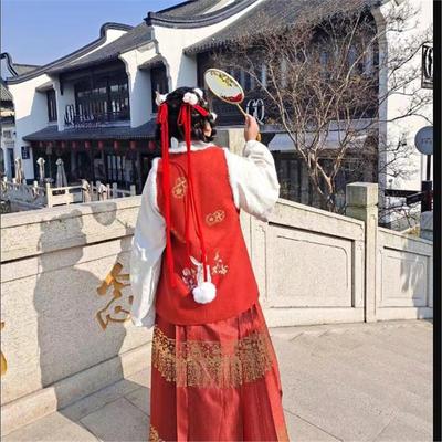 超细发带汉服飘带古风日常神明少女发饰红色蝴蝶结发绳琉璃同款
