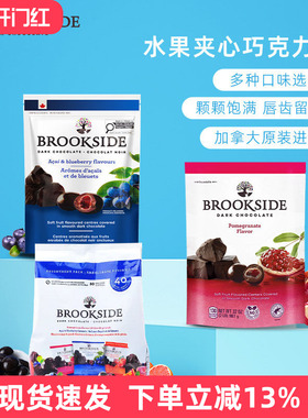 加拿大贝克诗Brookside巧克力850g布鲁克赛德蓝莓夹心黑巧克力豆
