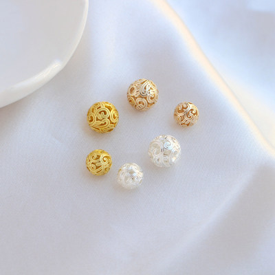 镀金镀银保色镂空圆珠DIY串珠