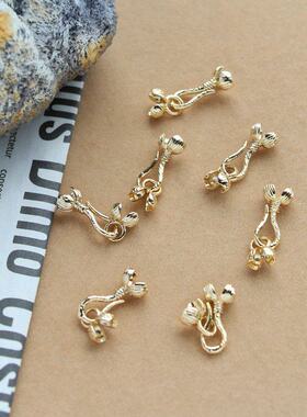 14K包金保色花苞扣5MM6MM项链手链连接扣新品diy饰品配件