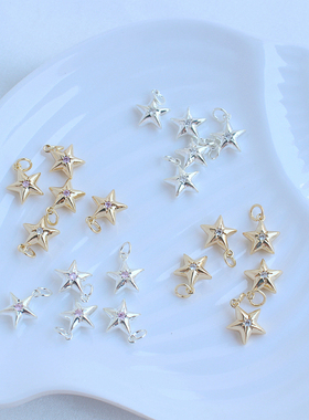 女铜镀金银保色吊坠DIY配件