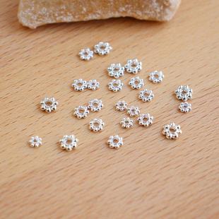 合金电镀银保色雪花片8mm隔片隔珠diy手工手链项链耳饰品配件散珠