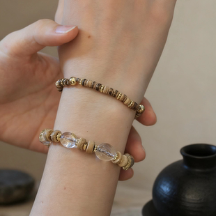 XHENXHEN李雪琴杨旭文同款 白水晶手链 Mnostera.廓系列大地脉络