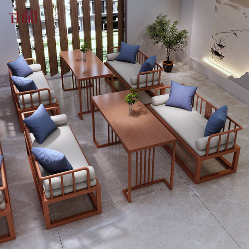 茶楼茶馆酒吧桌椅沙发卡座新中式