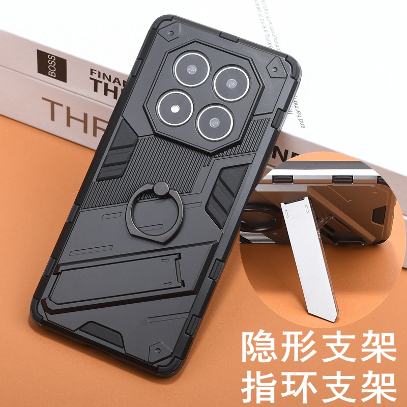 适用红米 Note 14 Pro手机壳户外战术通勤小米Note 14Pro+防摔保护套Redminote14军事科技风指环支架加厚外壳