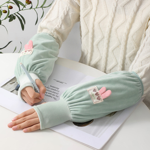 工作套袖 秋冬羽绒服专用护袖 办公室成人防脏 套女2025新款 绿色袖