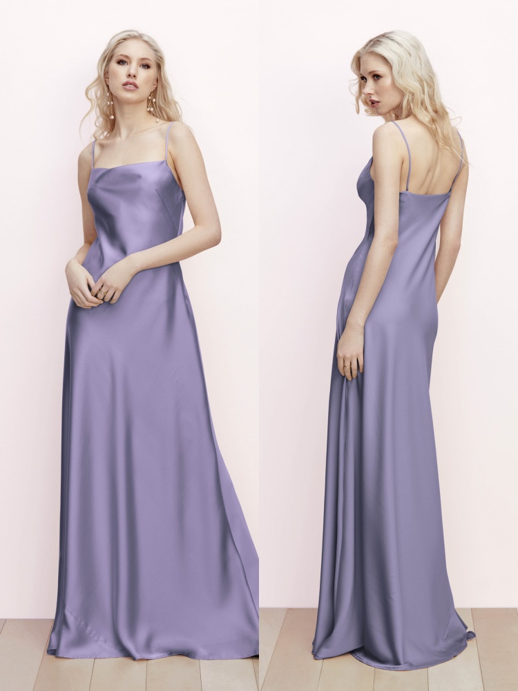 紫色缎面伴娘服礼服2024新款西式婚礼高级感小众姐妹团伴娘裙夏季