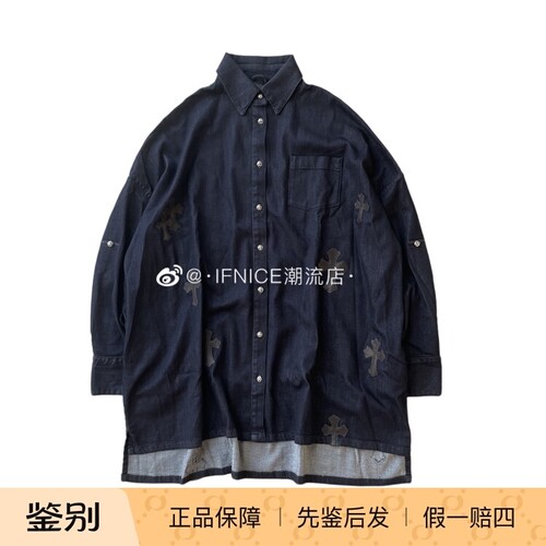 CHROMEHEARTS衬衫十字架拼皮