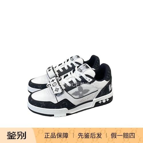 Louis Vuitton LV 黑白熊猫 魔术贴 Trainer 板鞋 1A9ZB0