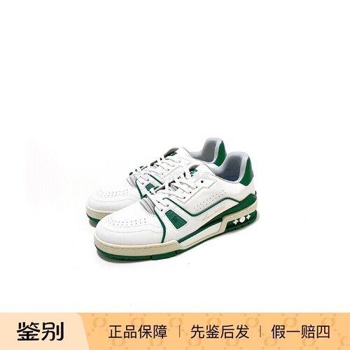 Louis Vuitton LV 19SS trainer 白绿 低帮板鞋  1A54HS