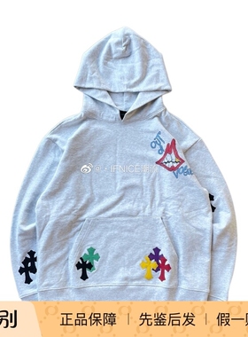 Chrome Hearts 克罗心 Matty Boy彩绘彩皮十字架涂鸦帽衫