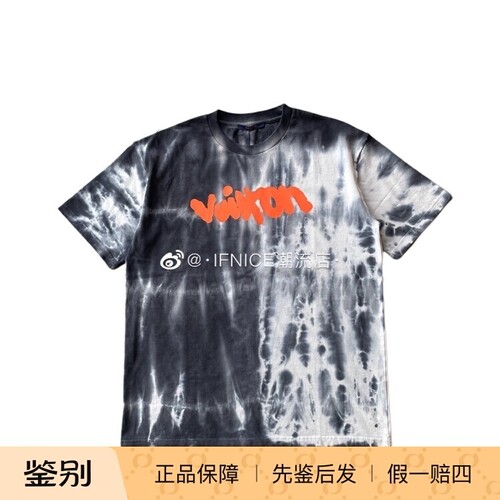 Louis Vuitton LV 22FW 扎染 字母 渐变短袖 T恤 1AAGQ8
