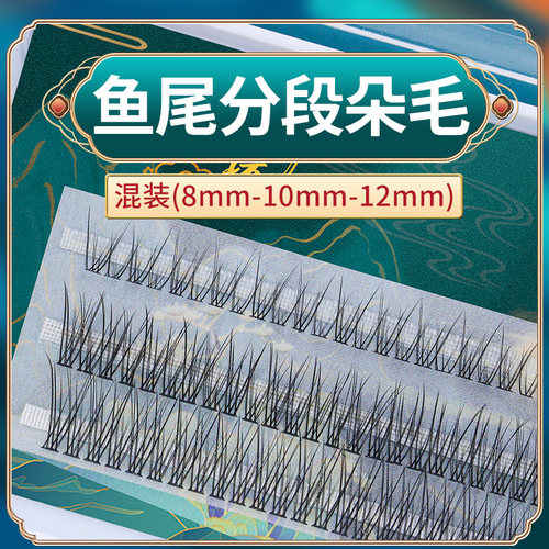 鱼尾超自然分段式单株假睫毛